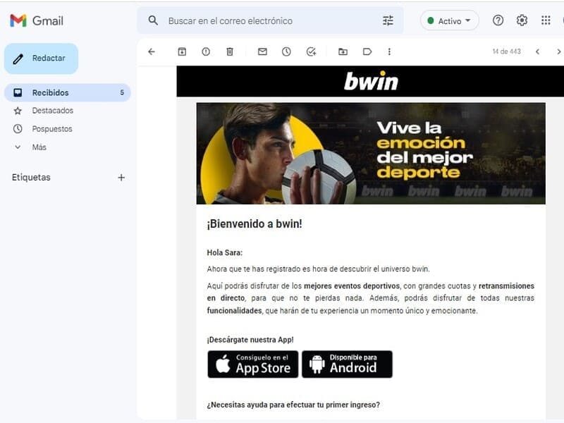 Completa la Información necesaria para apostar Bwin Completa la Información necesaria para apostar Bwin